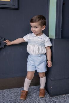 PRE ORDER Boys Naxos Hand Smocked Set 7610 - Blue