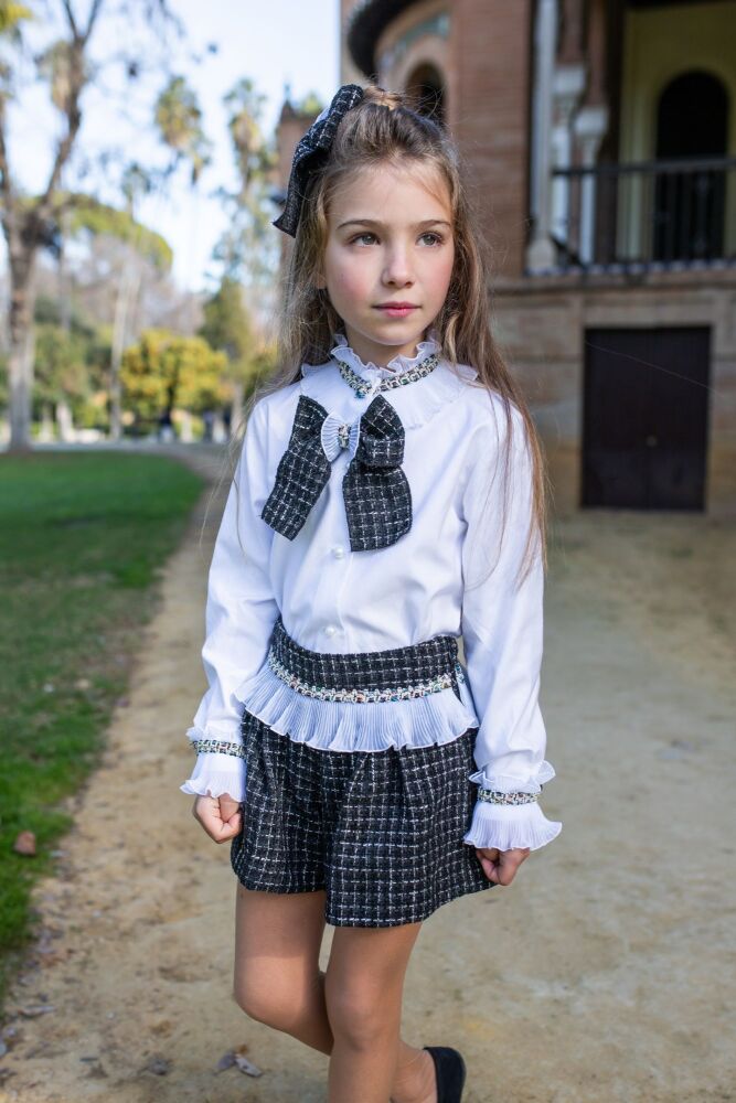 PRE ORDER Girls Naxos Black Top and Shorts Set 7667 7656
