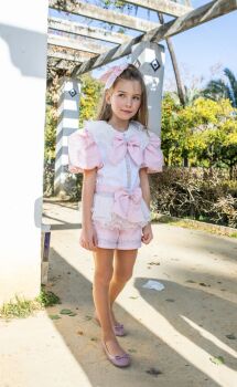 PRE ORDER Girls Naxos Pink Top and Shorts Set 7659 7650
