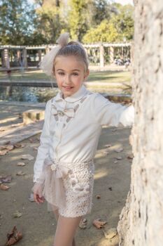 PRE ORDER Girls Naxos Beige Top and Shorts Set 7661 7652