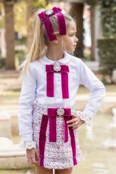 PRE ORDER Girls Naxos Tweed Top and Skirt Set 7660 7641