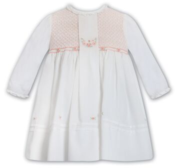 Girls Sarah Louise Heritage Collection Dress C7002 Ivory and Peach