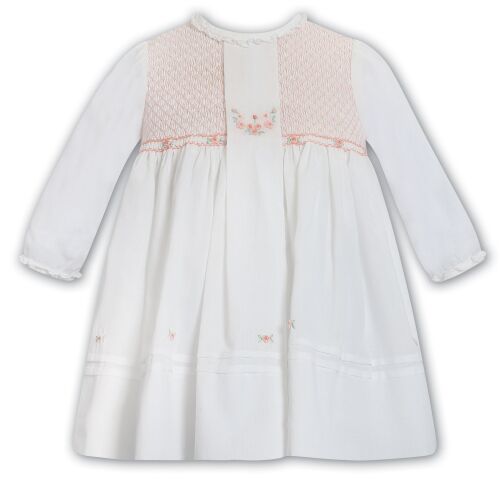 Girls Sarah Louise Heritage Collection Dress C7002 Ivory and Peach
