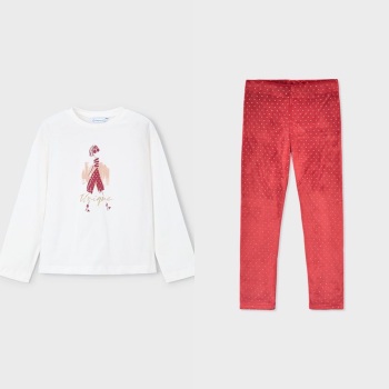 AW25 Girls Mayoral Top and Leggings Set 4715 4010 Cherry Cream (96, 73)