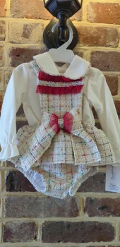 Girls Naxos Cream and Red Set 7607