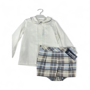 Boys Basmarti Blue and Cream Check Set 25564 25504