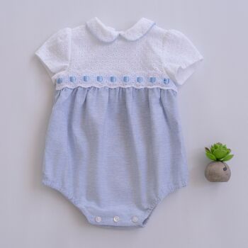 *PRE ORDER SS26 Boys Miranda Blue and White Romper 23