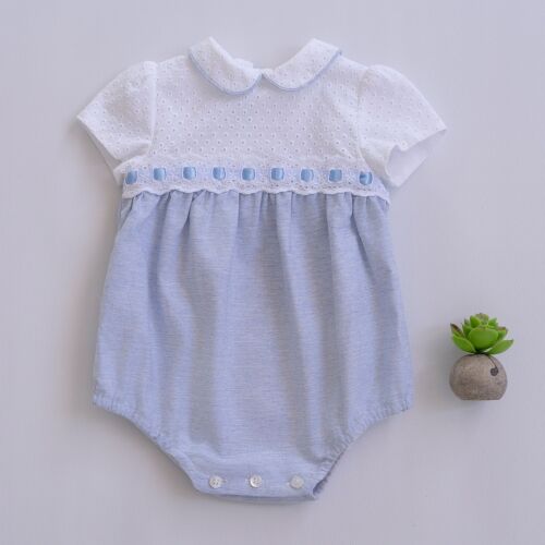 *PRE ORDER SS26 Boys Miranda Blue and White Romper 23
