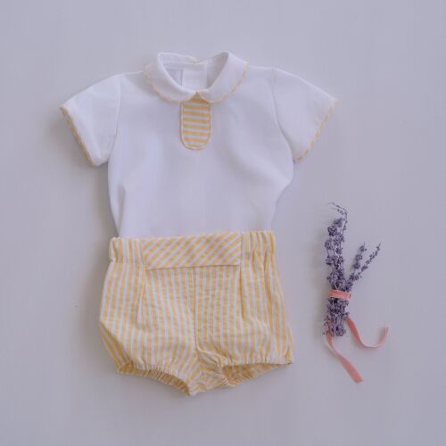 *PRE ORDER SS26 Boys Miranda Lemon and White Set 46