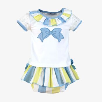 *PRE ORDER SS26 Girls Miranda Lemon, Blue and White Set 138
