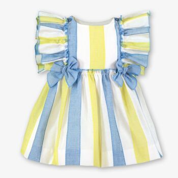 *PRE ORDER SS26 Girls Miranda Lemon, Blue and White Dress 138