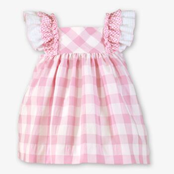 *PRE ORDER SS26 Girls Miranda Pink and White Dress 502