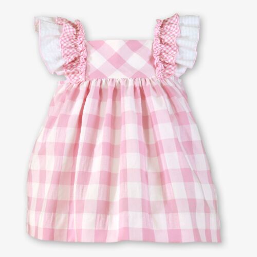 *PRE ORDER SS26 Girls Miranda Pink and White Dress 502
