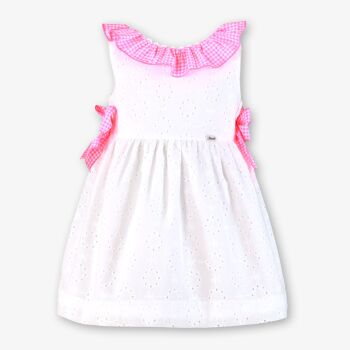 *PRE ORDER SS26 Girls Miranda Pink and White Dress 604
