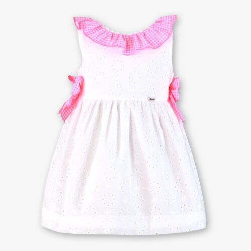 *PRE ORDER SS26 Girls Miranda Pink and White Dress 604