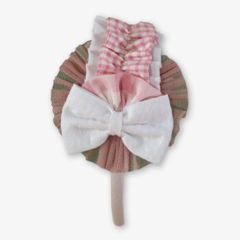 *PRE ORDER SS26 Girls Miranda Pink and White Headpiece 602DP