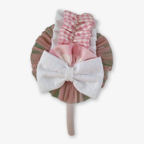 *PRE ORDER SS26 Girls Miranda Pink and White Headpiece 602DP