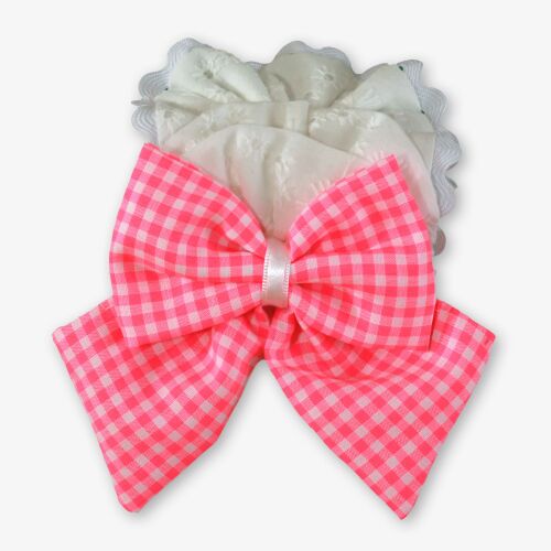 *PRE ORDER SS26 Girls Miranda Pink and White Headpiece 604D