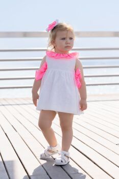 *PRE ORDER SS26 Girls Miranda Pink and White Dress 504
