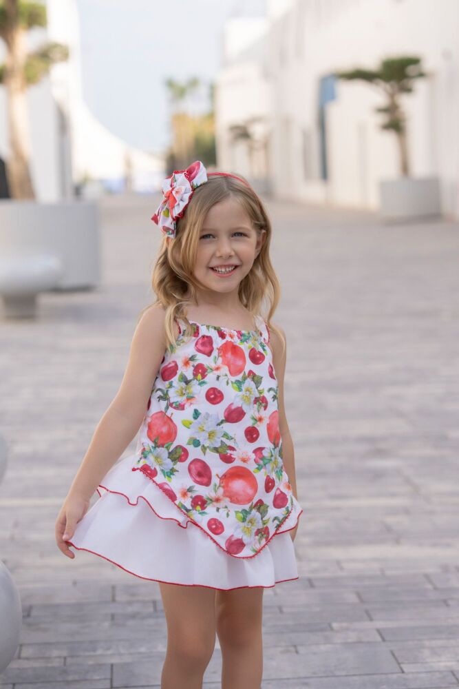 *PRE ORDER SS26 Girls Miranda Red and White Dress 600