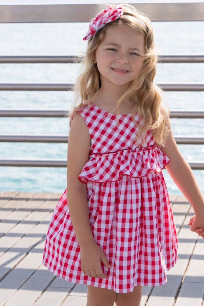 *PRE ORDER SS26 Girls Miranda Red and White Dress 616