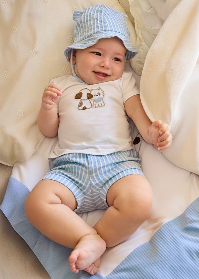*PRE ORDER SS26 Boys Mayoral Set 1276 with Hat Sky 38