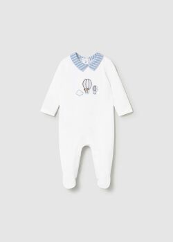 *PRE ORDER SS26 Boys Mayoral Babygrow 1742 White 77