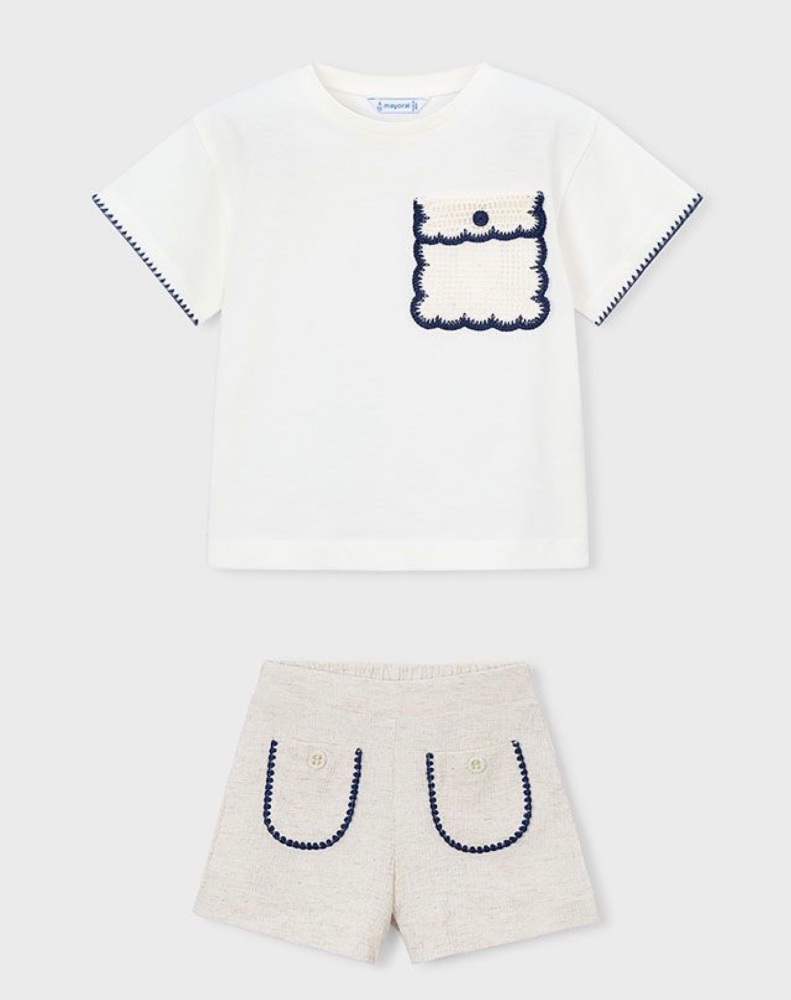 *PRE ORDER SS26 Girls Mayoral T Shirt and Shorts Set 3013 3219 (11,38)
