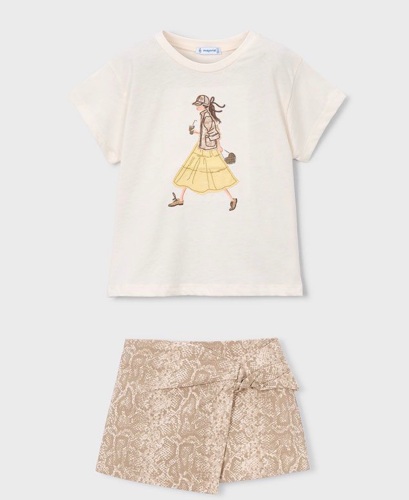 *PRE ORDER SS26 Girls Mayoral T Shirt and Skirt Set 3011 3904 (78,57)