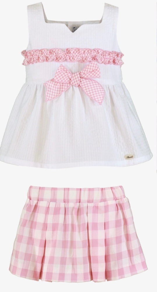 *New For SS26 Girls Miranda Pink and White Set 602