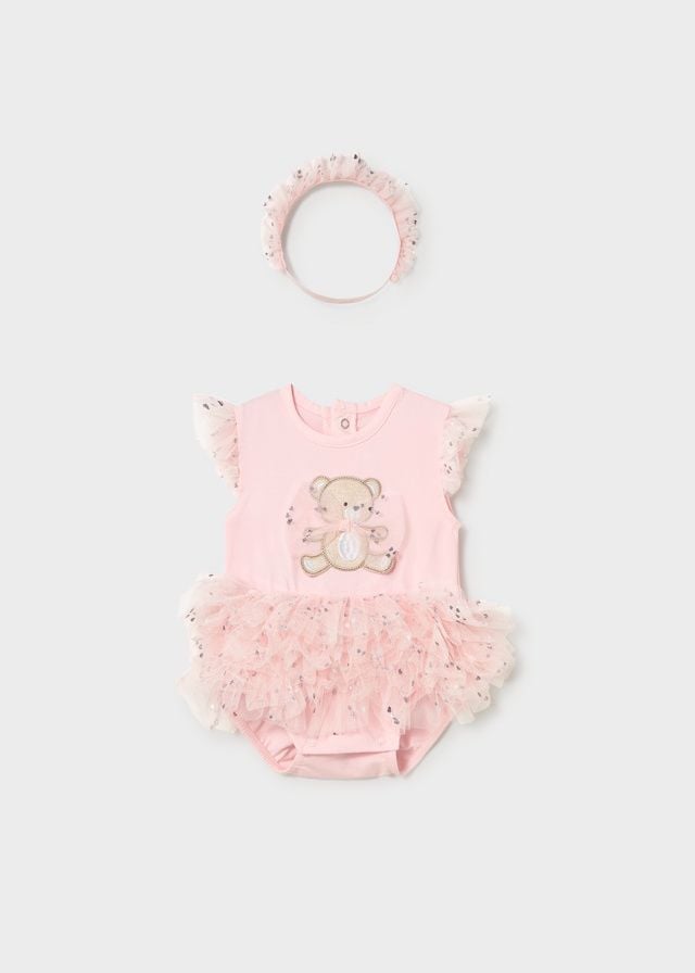 *PRE ORDER SS26 Girls Mayoral Babygrow 1729 Baby Rose 96