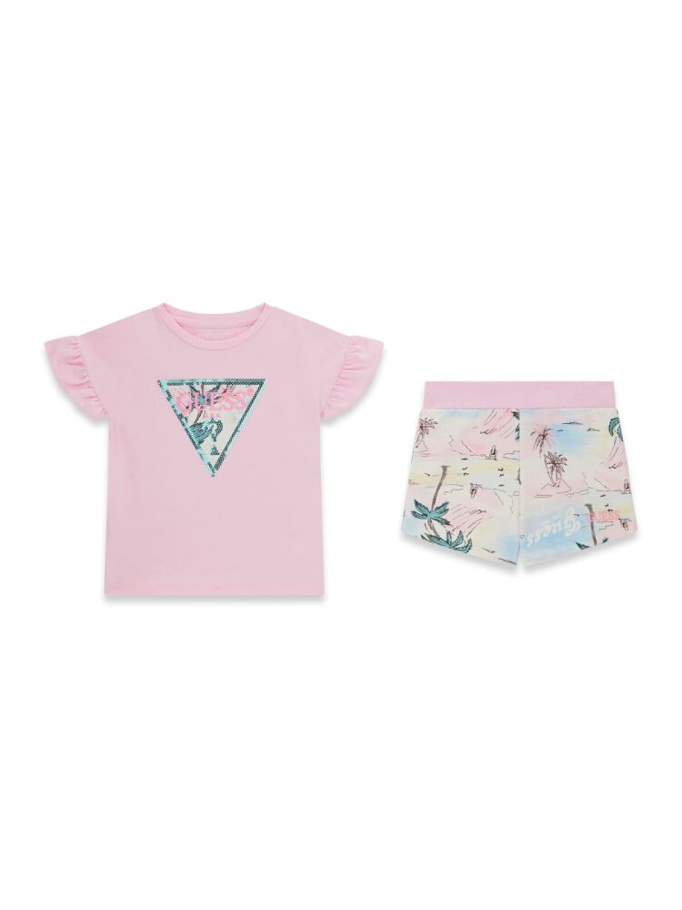 *PRE ORDER SS26 Girls Guess T Shirt and Shorts Set K6GG02