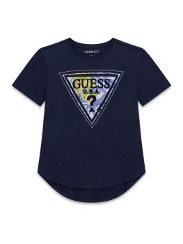 *New For SS26 Girls Guess T Shirt J6GI13 Navy