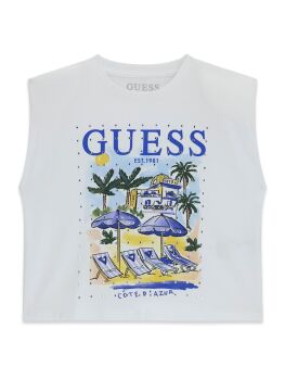 *PRE ORDER SS26 Girls Guess T Shirt J6GI12 White