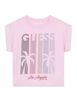 *New For SS26 Girls Guess T Shirt J6GI20 Pink