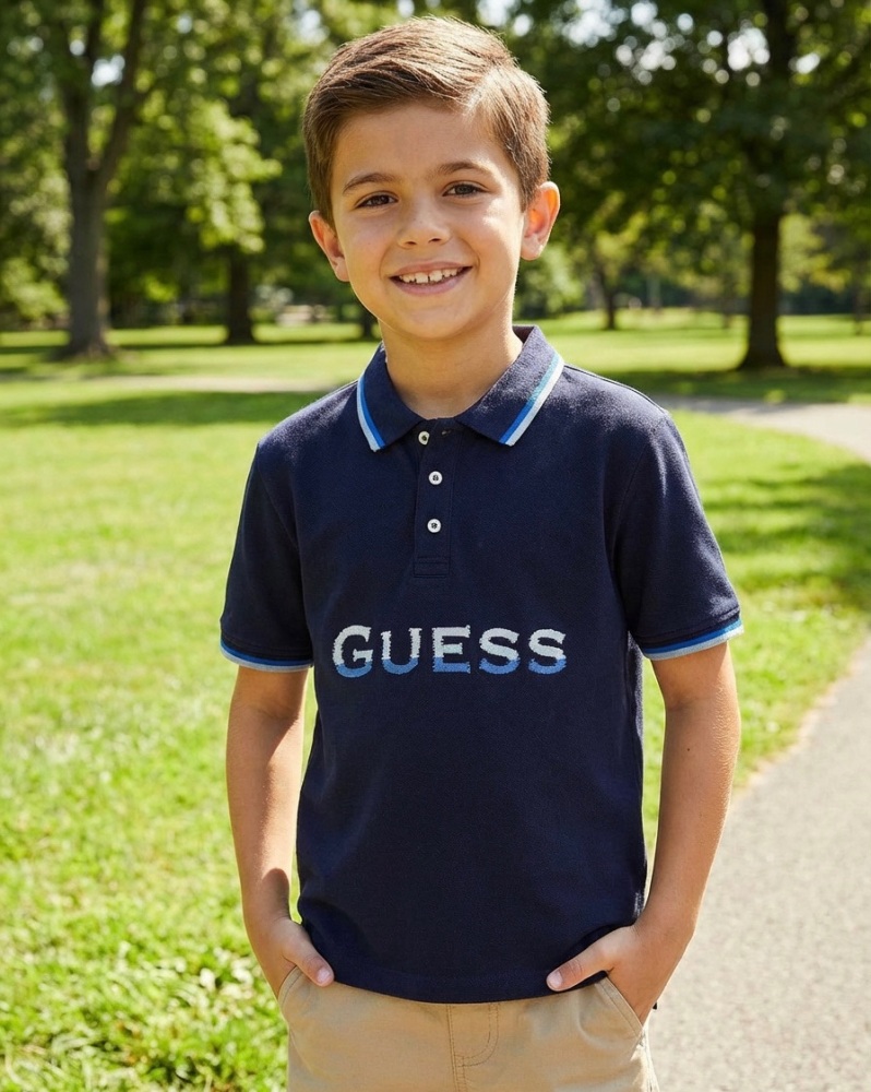 *New For SS26 Boys Guess Oversize Polo Shirt L6GP00