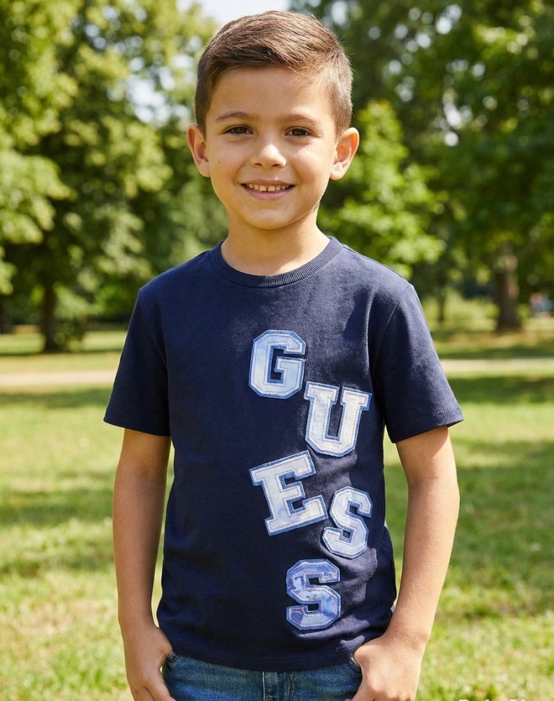 *New For SS26 Boys Guess Oversize T Shirt L6GI02 Navy
