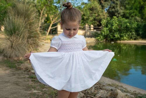 *PRE ORDER Girls Naxos Hand Smocked Dress 7725 Pink