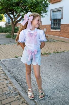 *PRE ORDER Girls Naxos Pink and Blue Top and Shorts Set 7776 7766