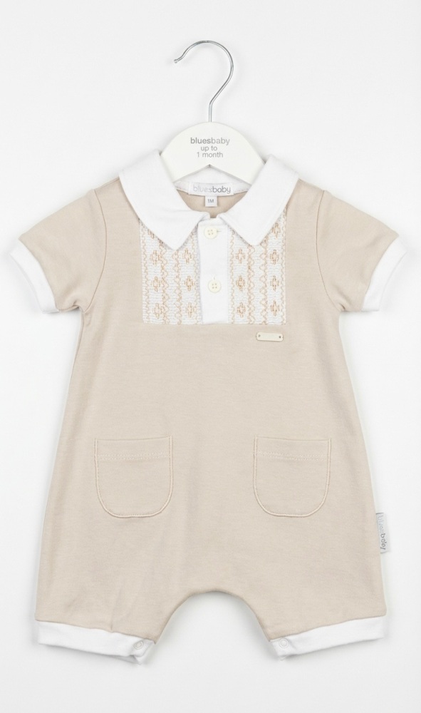 Boys Blues Baby Romper BB2273 Beige