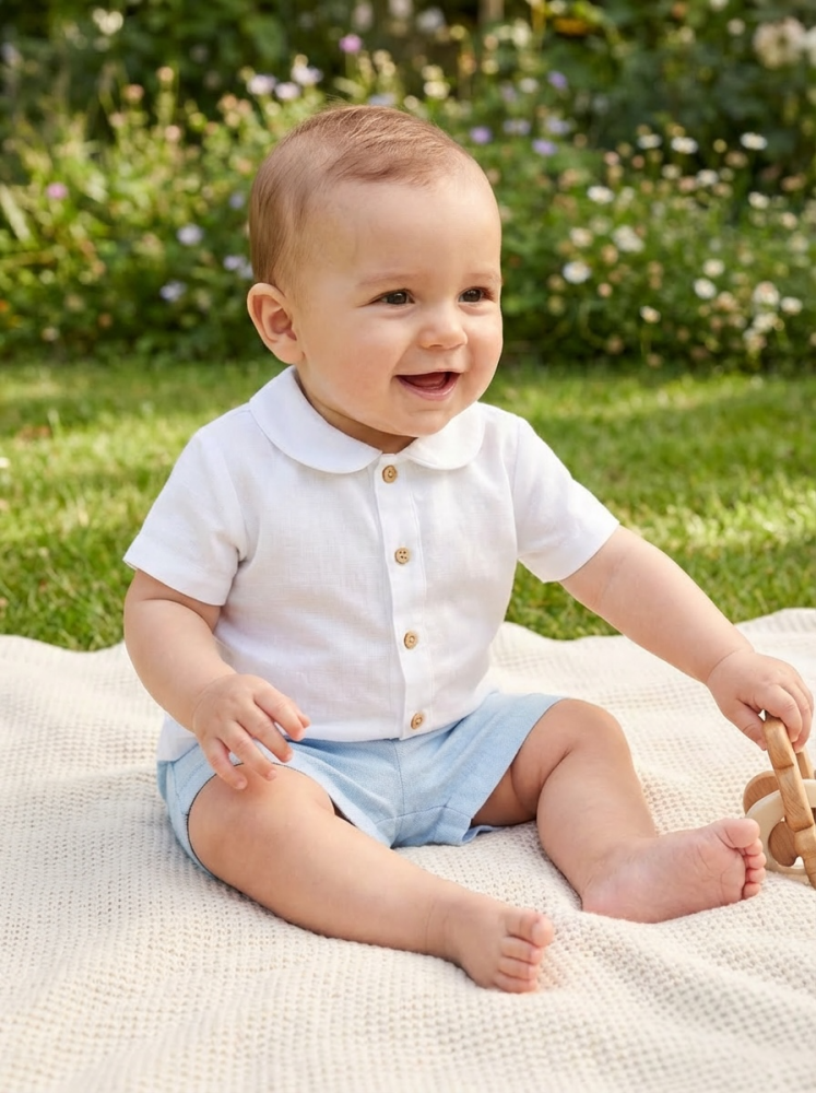 Boys Basmarti Blue and White Set 26165