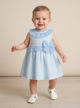Girls Basmarti Blue and White Dress 26161