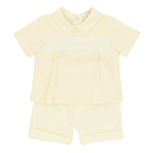 Boys Blues Baby Polo Shirt and Shorts Set BB2263 Lemon