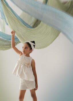 Girls Basmarti Beige Top and Shorts Set 26152 26153