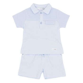 Boys Blues Baby Polo Shirt and Shorts Set BB3065 Blue