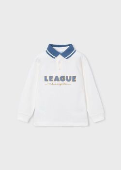 **PRE ORDER AW26 Boys Mayoral Long Sleeve Polo 4139 Cream 38