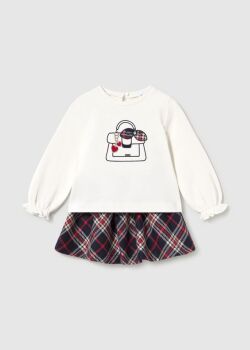 **PRE ORDER AW26 Girls Mayoral Top and Skirt Set 2953 Navy 46