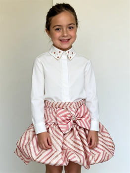 **PRE ORDER Girls Daga Sparkle Blush Blouse and Skirt Set 10722 10729