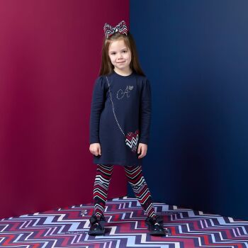 **PRE ORDER AW26 Girls ADee Chevron Charm Collection Alyssa Dress W263715