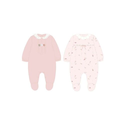 **PRE ORDER AW26 Girls Mayoral Romper 2752 Pink 80 - 2 Pack